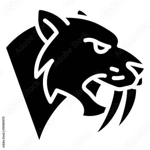 Saber Toothed Tiger Vector Icon