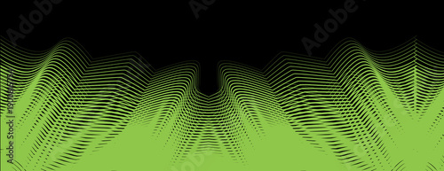 Abstract lime green wavy lines on a dark background