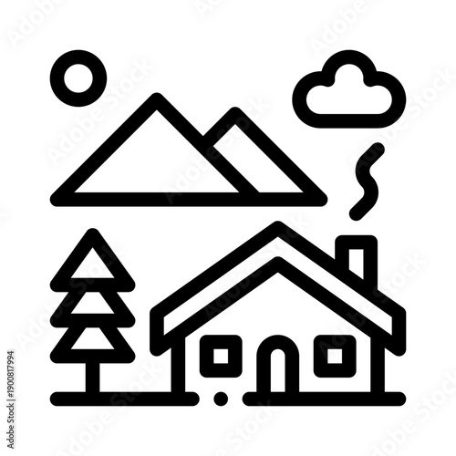 chalet line icon