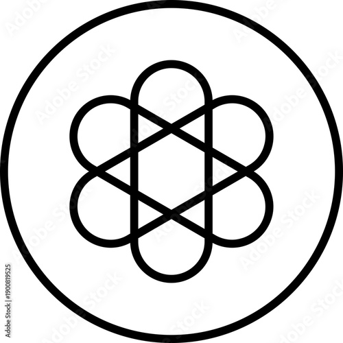 Atomic orbit pattern inside a circle