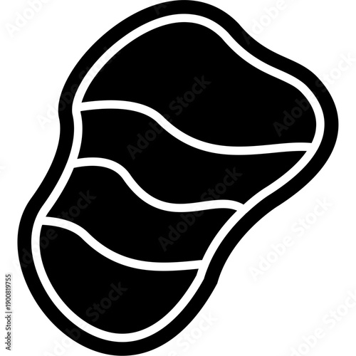 Irregular organic shape with internal curves