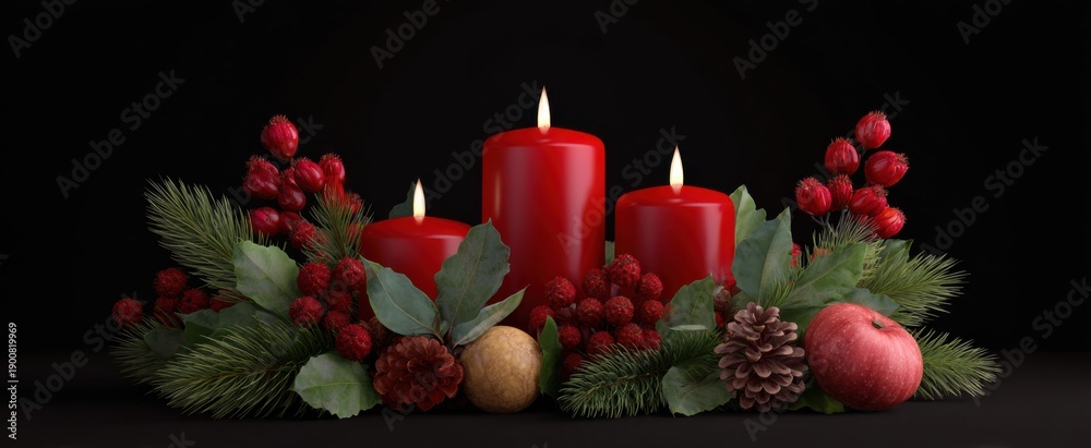 Naklejka premium cheerful holiday centerpiece with seasonal decor for christmas and winter festivities