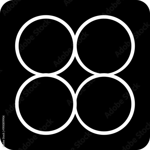 Obraz na plátne Four evenly spaced circles in a square