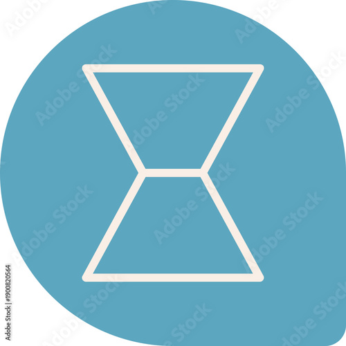 Hourglass shape within circular frame