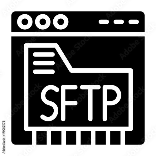 SFTP Secure Vector Icon