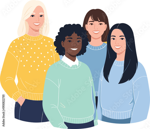 Diverse Group of Smiling People and Professionals Representing Community Unity, Corporate Teamwork, Social Inclusion, and Global Friendship for Human Resources and Marketing