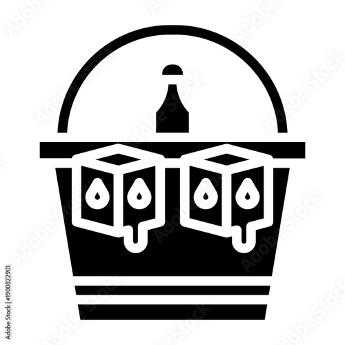 Ice Bucket Vector Icon