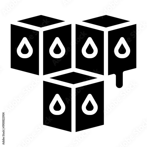 Ice Cubes Vector Icon