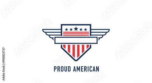 Patriotic American Badge with Stars and Stripes Design