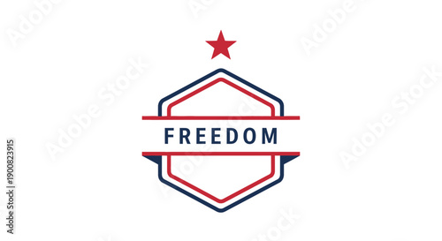 Patriotic Logo Design with a Star and Banner Reading freedom