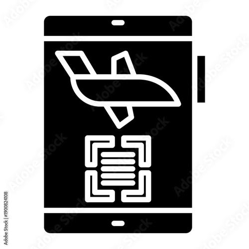 Mobile Boarding Pass Vector Icon