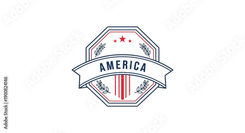 Elegant American badge emblem featuring patriotic colors and intricate design elements representing national pride and heritage