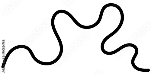 Cuadro en lienzo Abstract black line drawing with wavy continuous curves and doodle squiggles cr