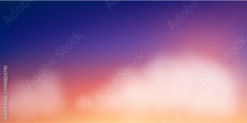 Dreamy gradient sky with fluffy pink and purple clouds at sunset, perfect for fantasy backgrounds and pastel-themed designs with soft light effects.