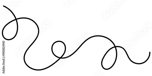 Continuous wavy squiggles create abstract flowing pattern with thin curves, knots and doodles for modern seamless background design