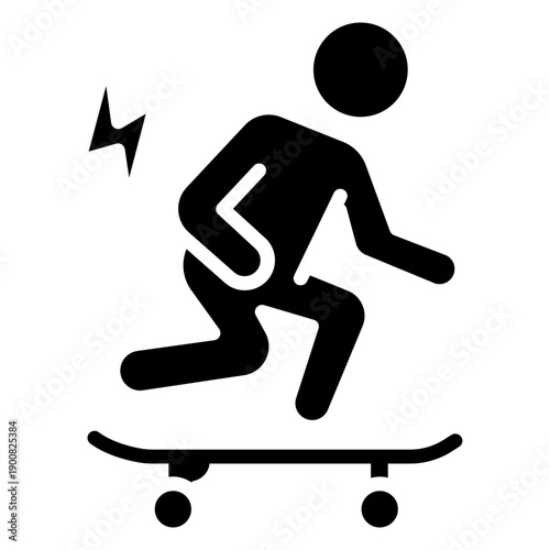 Skateboard Injury Vector Icon