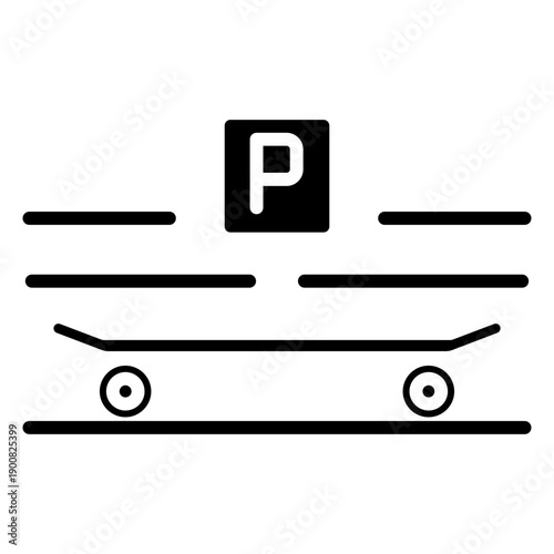 Skateboard Parking Hub Vector Icon