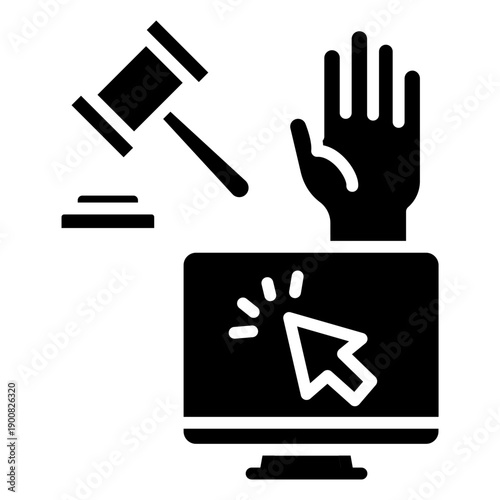 Online Bidding Vector Icon