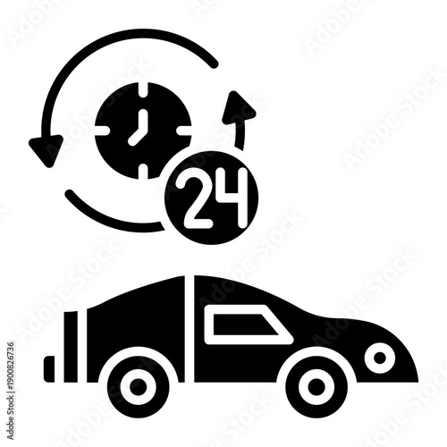 24 Hours Service Vector Icon