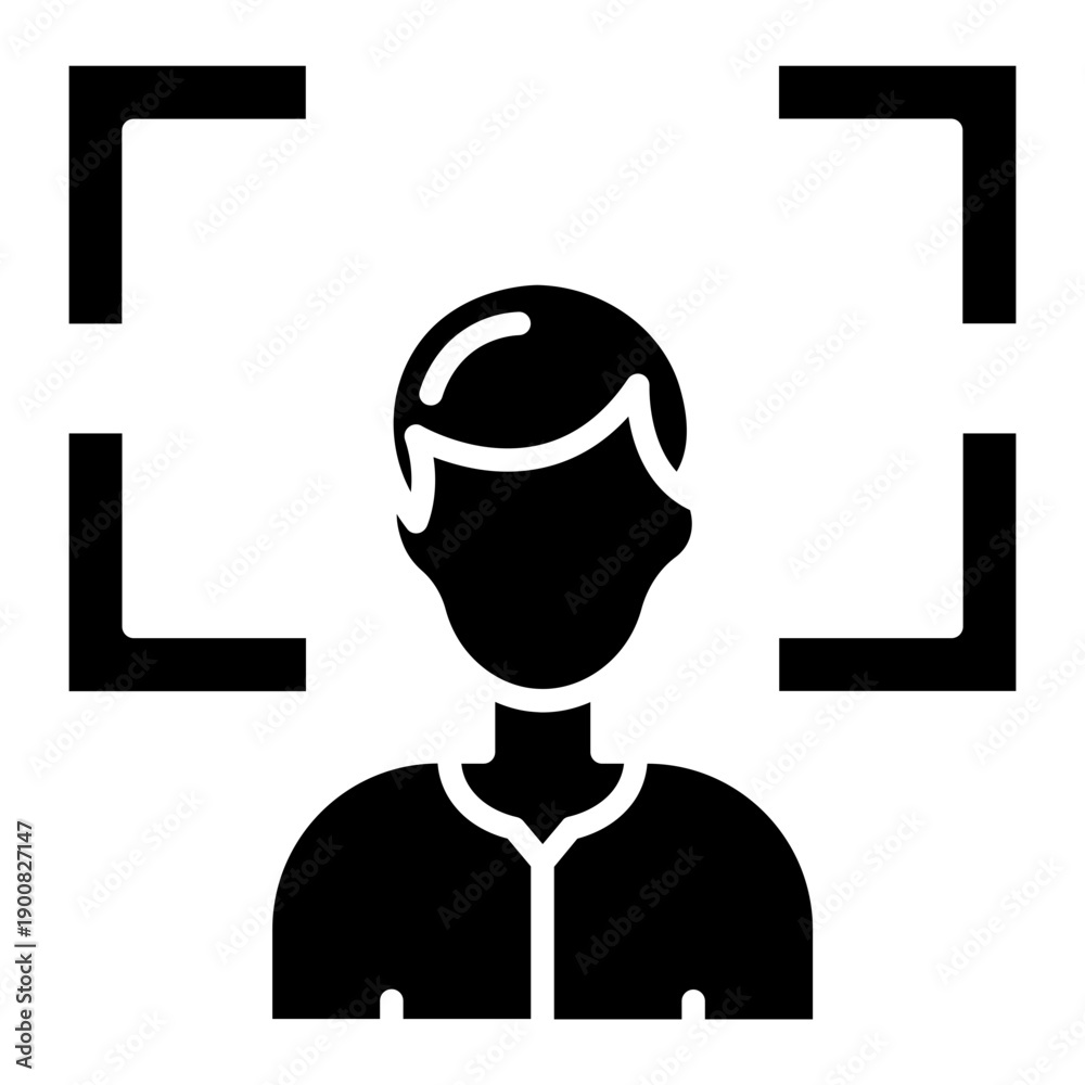 Obraz premium Face Scanner Vector Icon