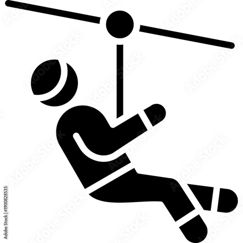 Zip Line Vector Icon