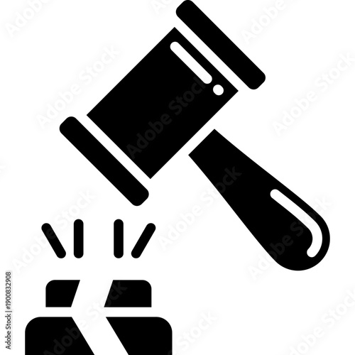 Broken Gavel Vector Icon