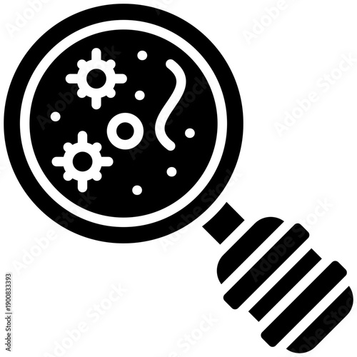 Microbe Magnifier Vector Icon