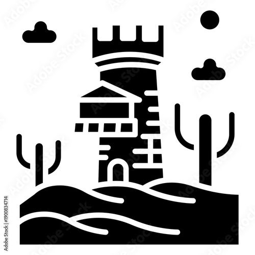 Desert Watchtower Vector Icon
