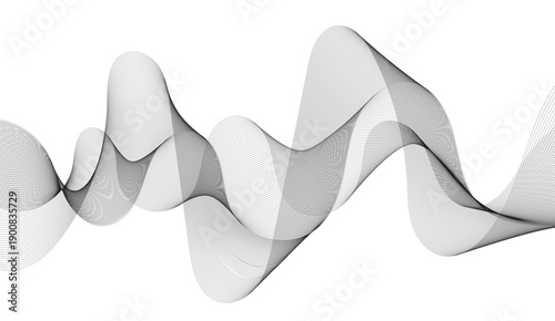 Abstract frequency sound wavy, twisted curve lines with blend effect. Technology abstract wavy curve lines on transparent background.  Abstract business wave curve lines background.