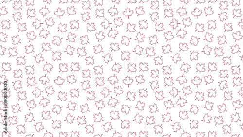 Cuadro en lienzo Vibrant red maple leaf pattern on white background for design