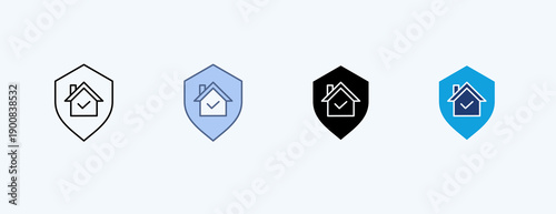 Home Insurance Multiple Icon Illustration Vector