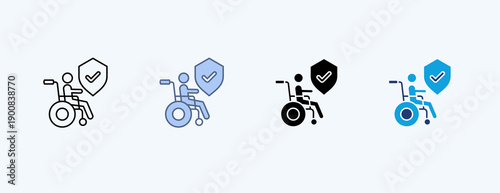 Disability Multiple Icon Illustration Vector
