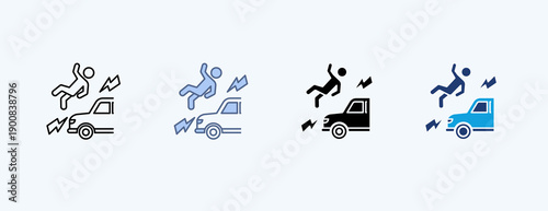 Accident Multiple Icon Illustration Vector