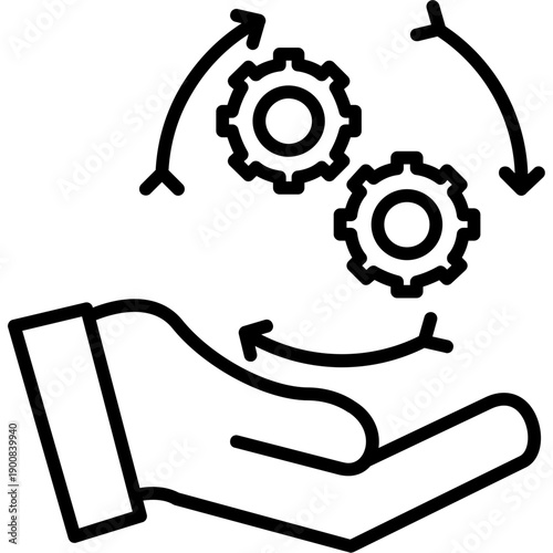 Helping hand with gears