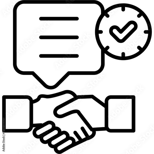 Handshake with document and approval