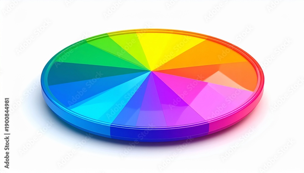 Obraz premium Colorful Spectrum Wheel with Saturated Colors in White Background Studio Lighting