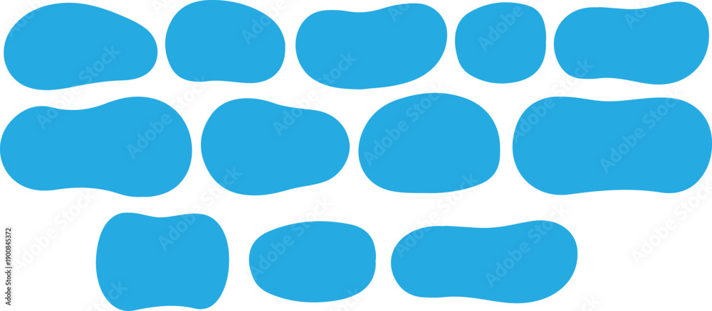 Fototapeta premium Abstract organic rectangle shapes set. Frame boxes and blobs set. Amoeba design elements.hand-drawn splashes. Abstract geometric speech bubbles