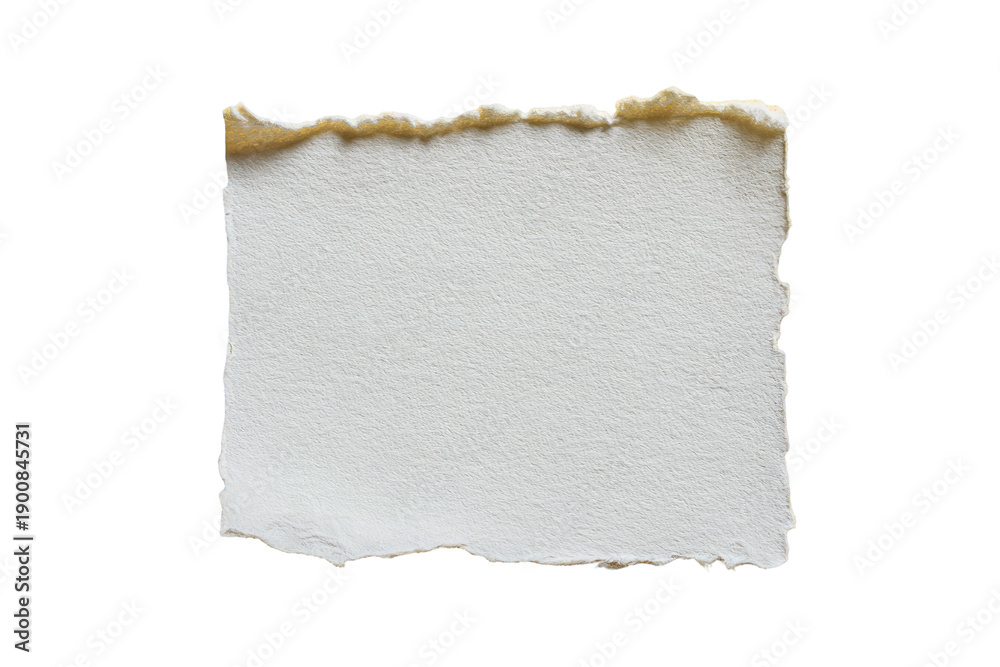 Obraz premium A single piece of handmade paper with rough torn edges against a black background