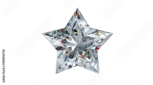 Sparkling diamond-style star background isolated on a Transparent background, PNG file.