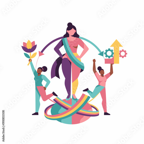 Diverse Women Empowerment, Equality, Leadership, Growth, Unity