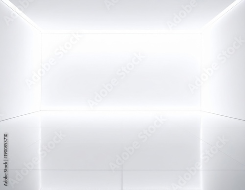 Wallpaper Mural Bright White Empty Room with Smooth Walls and Floor Studio Setup Torontodigital.ca