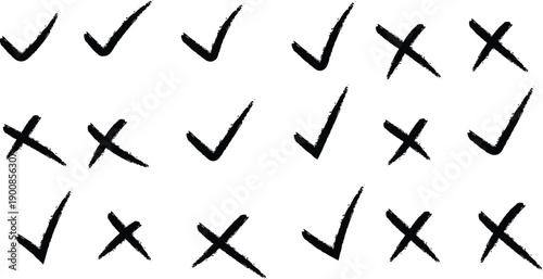 Checkmarks and crosses pattern