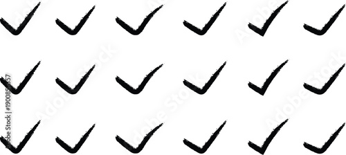 A grid of 20 black checkmarks on a white background arranged in four rows of five