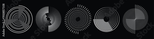  white radial spiral pattern set circular spinning speed