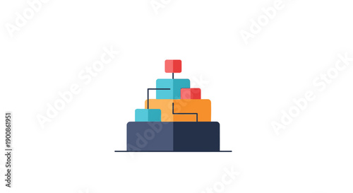 Blocks stacked in pyramid shape.