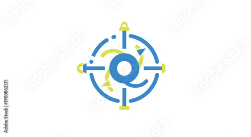 Blue and yellow target symbol logo.