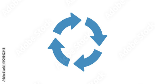 Blue Recycle Arrows Symbol Logo.