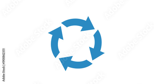 Photos Blue Recycling Symbol with Arrows.