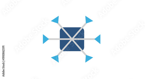 Blue arrows pointing outward from square.