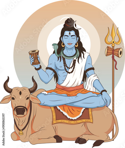 Lord Shiva Riding Nandi Mahashivratri 